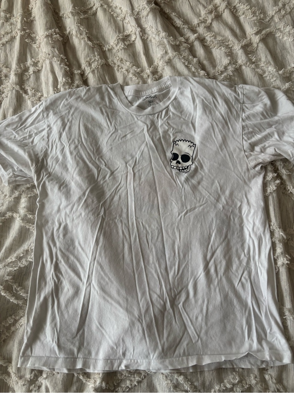 The Simpsons M Bart Simpson Skeleton Skateboard Graphic Tee